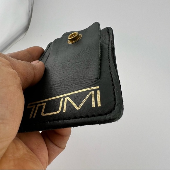 Tumi Hunter Green Leather Luggage ID Name Tag Vintage Accessories - Picture 9 of 16